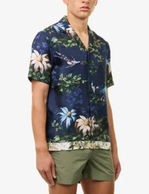 ORLEBAR BROWN Maitan Printed Short-Sleeve Silk Shirt detail 3