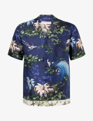 ORLEBAR BROWN Maitan Printed Short-Sleeve Silk Shirt