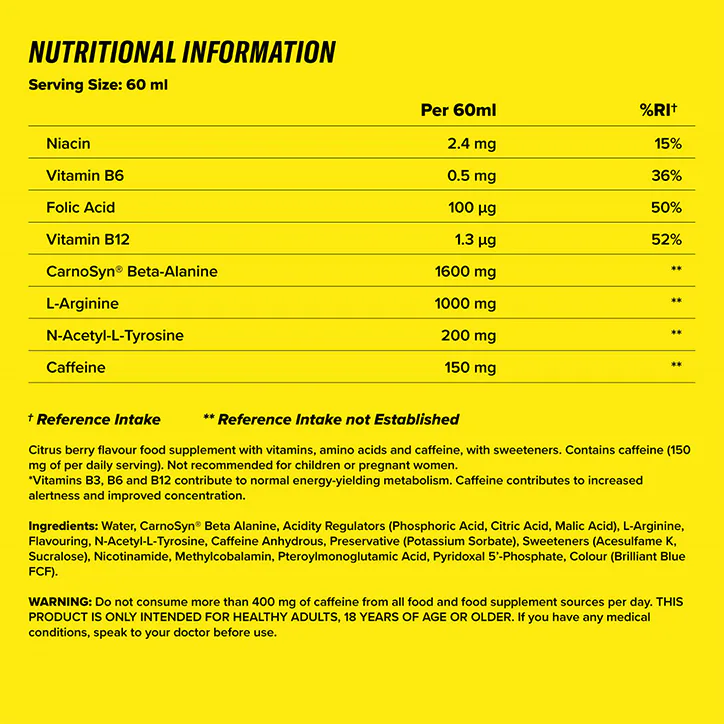 Cellucor C4 Pre-Workout Shots Citrus Berry 12 x 60ml, additional product view 3