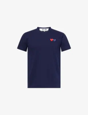 COMME DES GARCONS PLAY Heart-Embroidered Crewneck Cotton T-shirt