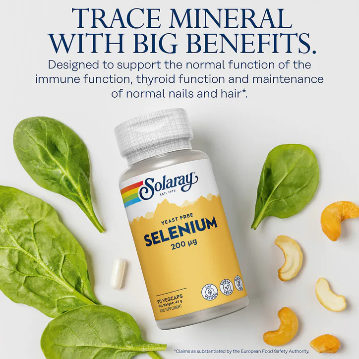 Solaray Selenium 200mcg, Hair, Nails, Immune & Thyroid Support - 90 Vegan Capsules detail 3