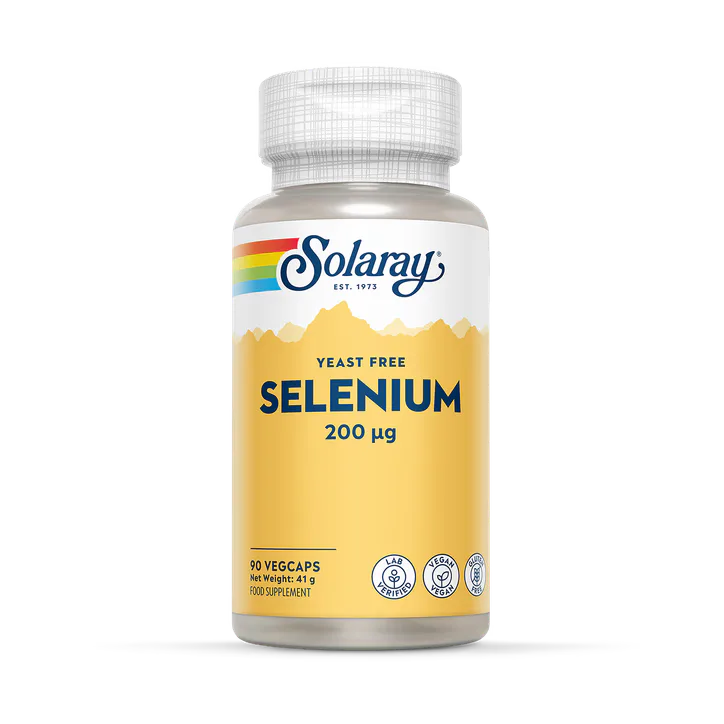 Solaray Selenium 200mcg, Hair, Nails, Immune & Thyroid Support - 90 Vegan Capsules
