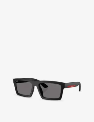 PRADA LINEA ROSSA PS A07S Polarised Rectangle-Frame Acetate Sunglasses detail 2
