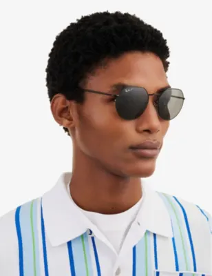 RAY-BAN RB3565 Jack hexagonal-frame metal and acetate sunglasses detail 2
