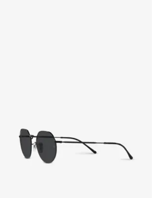 RAY-BAN RB3565 Jack hexagonal-frame metal and acetate sunglasses detail 3