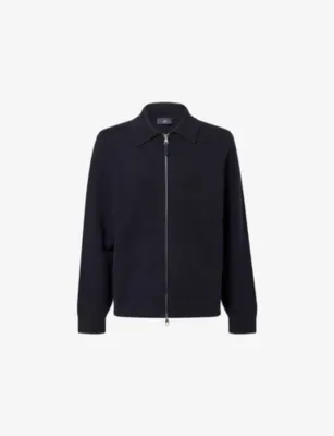 DUNHILL Pointed-Collar Knitted Cotton and Cashmere-Blend Jacket