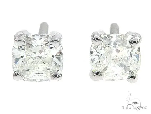 RINA - For Him FACTORY 1 Ctw Cushion-Cut Diamond Studs 65005 in Rose Gold – Earrings