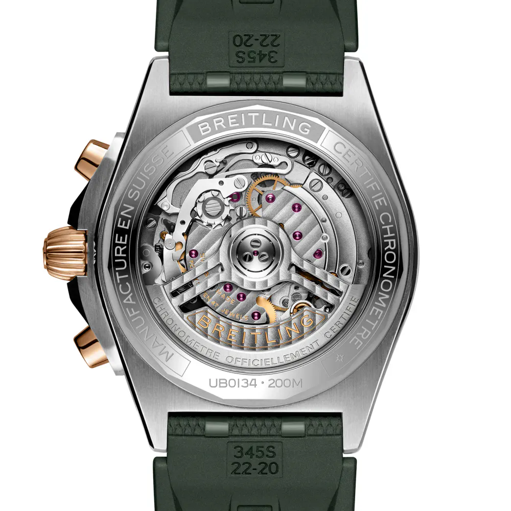 Breitling Chronomat B01 Chronograph 42mm Mens Watch Green Rubber in Green, additional product view 2