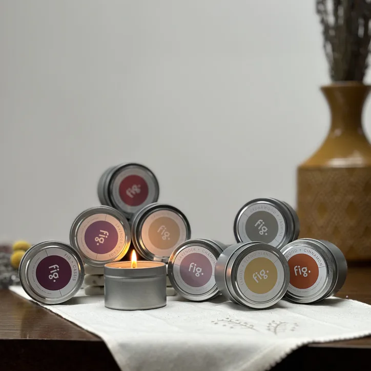 Fig Soy Wax + Pure Essential Oils Handmade Eco Candle - Lavender + Sage, additional product view 3