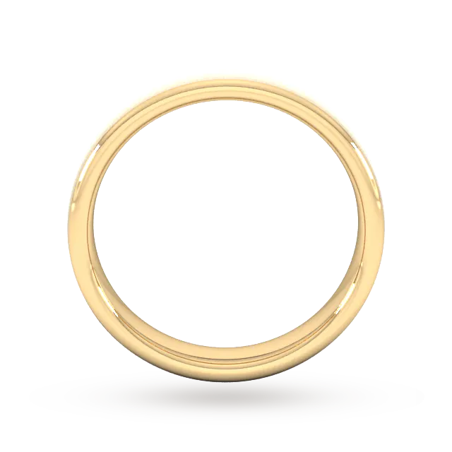 For Him 4mm D Shape Heavy Matt Finished Wedding Ring In 18 Carat Yellow Gold, additional product view 3