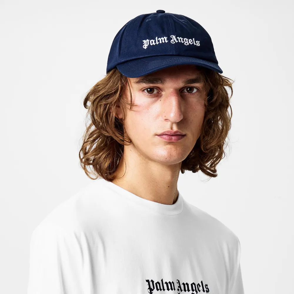 Palm Angels Logo Cap in Navy 4601, additional product view 2
