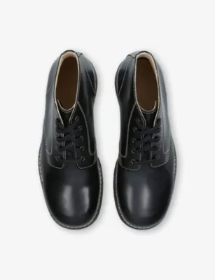 LEMAIRE Stitch Leather Derby Boots - EUR 45 / 11 UK MEN in BLACK, additional product view 2