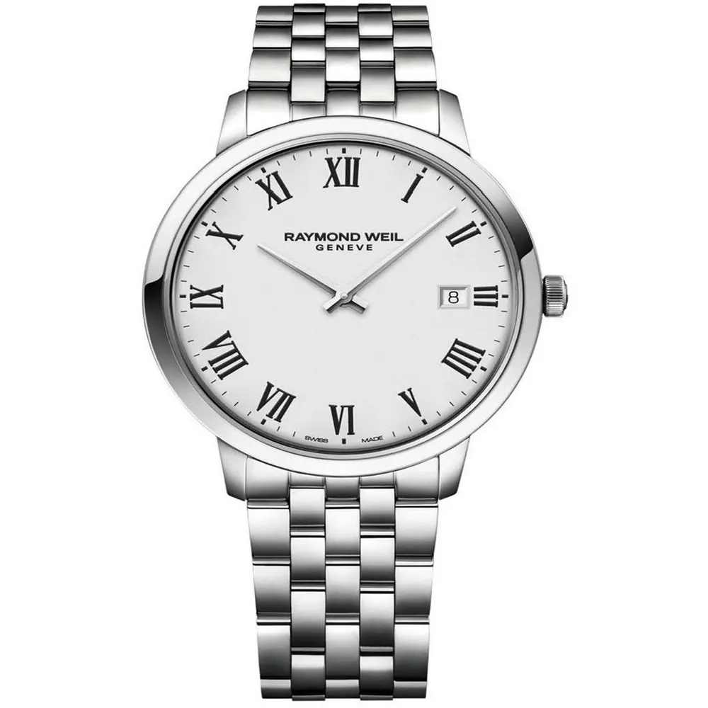 Raymond Weil Men's Toccata Automatic Auto Analogue Watch in White/Silver – Accessories