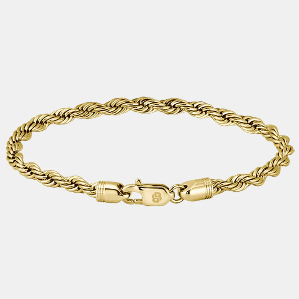 Boss Gents BOSS Myles Gold IP Rope Chain Bracelet detail 2