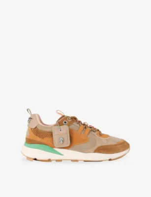 KURT GEIGER LONDON Kurt Runner Suede Trainers - EUR 45 / 11 UK MEN in TAN COMB – Mens | Trainers | Lace up trainers