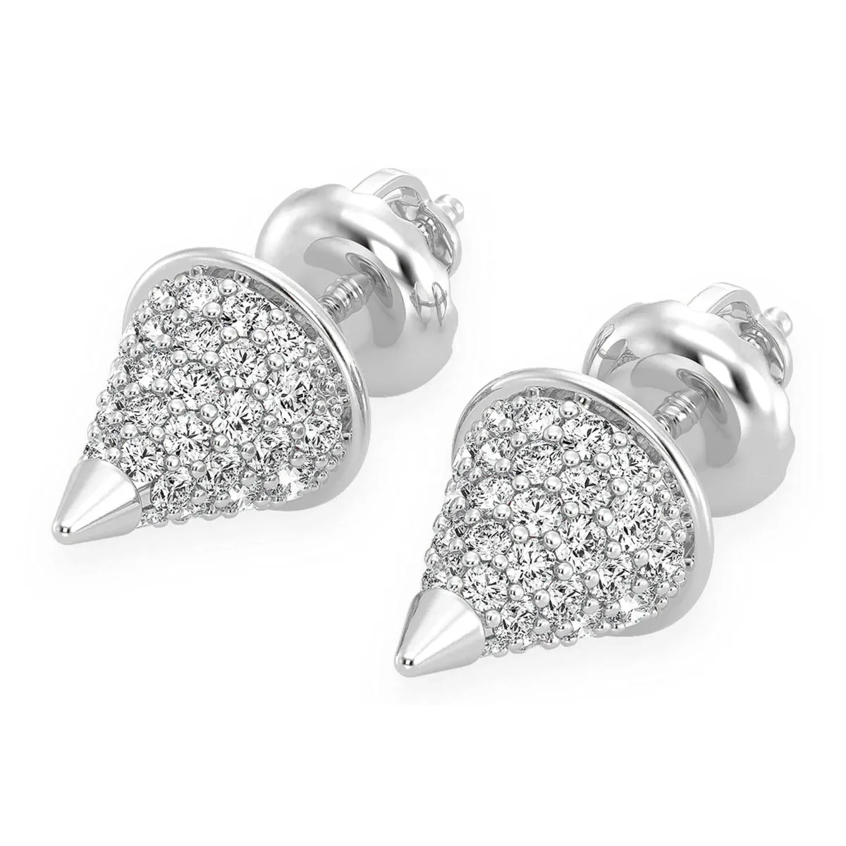 For Him Bullet Point Diamond Studs in White Gold / Natural Diamond – Earring