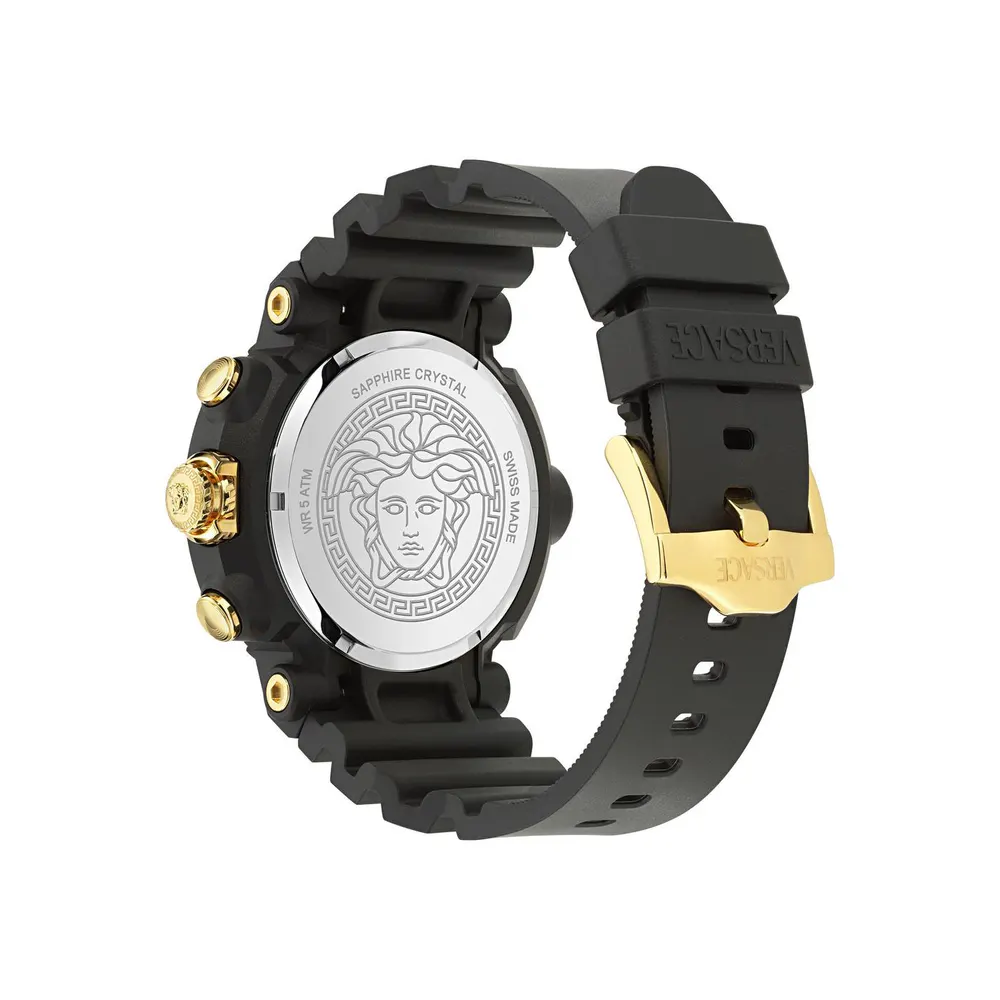 Versace Men's Quartz Analogue Watch in Black/Black, additional product view 2