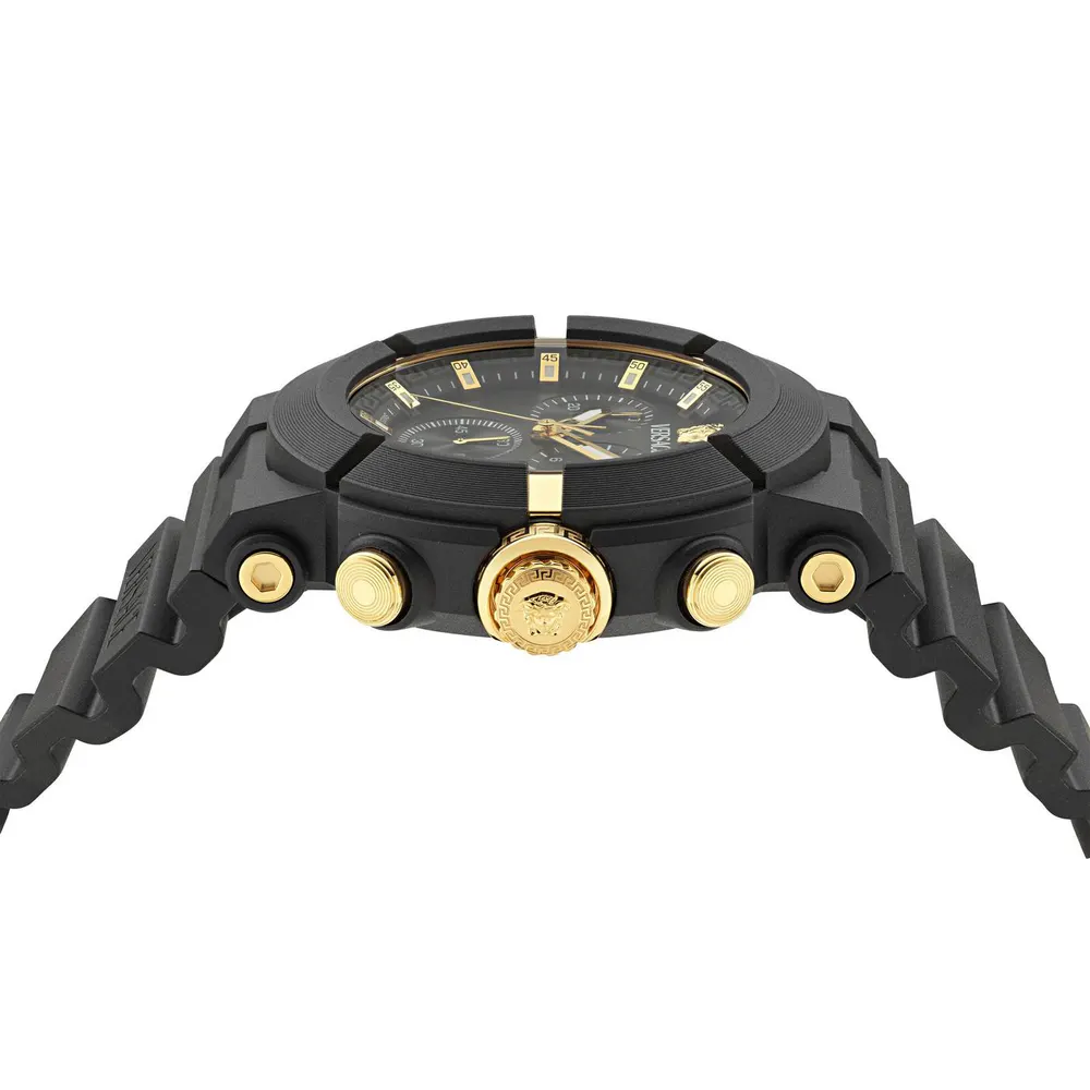 Versace Men's Quartz Analogue Watch in Black/Black, additional product view 3