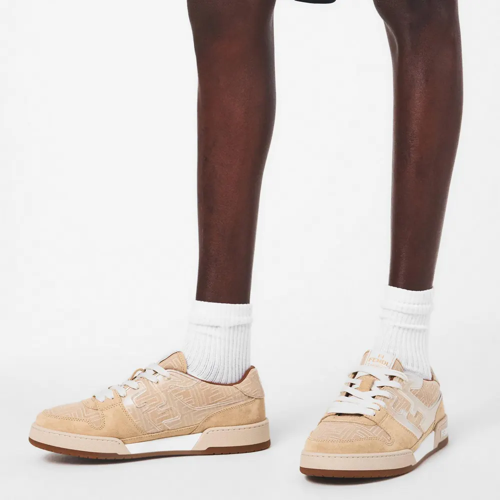 Fendi Match Sneakers in Biscuit, additional product view 3