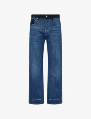 WALES BONNER Studio Corduroy-Trim Denim Jeans