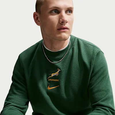 Nike Springboks Men's French Terry Crew - Gorge Green/University Gold/University Gold in Gorge Green/University Gold/University Gold – Nike men's and unisex