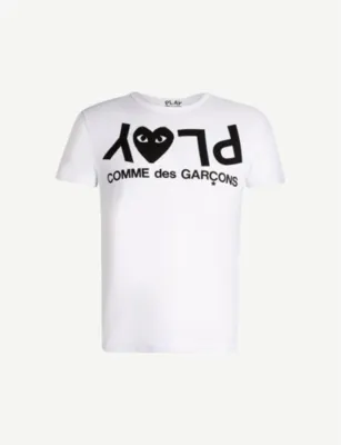 COMME DES GARCONS PLAY Logo-print cotton-jersey T-shirt detail 2
