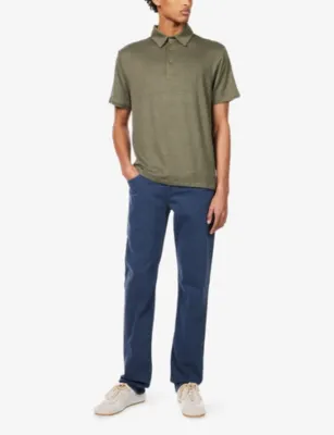 7 FOR ALL MANKIND Relaxed-Fit Linen-Blend Polo Top detail 2