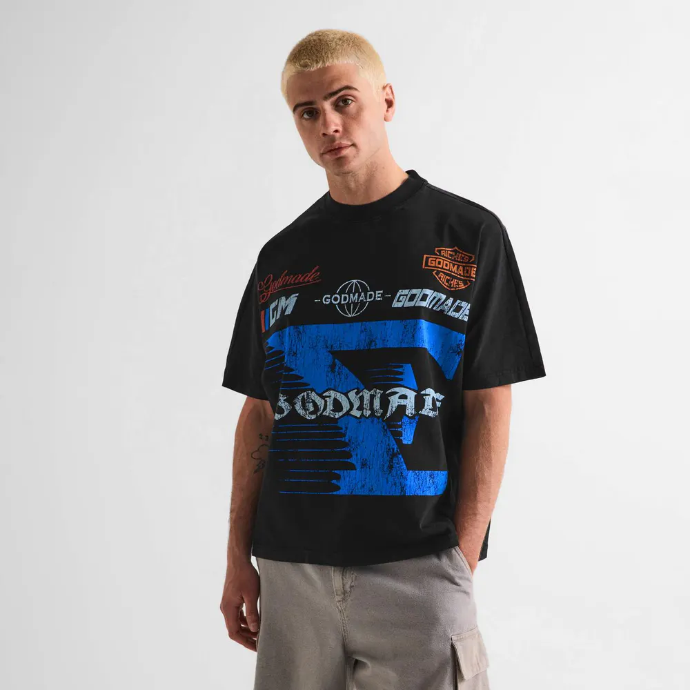 God Made Men's T-Shirt in WASH BLACK, additional product view 3