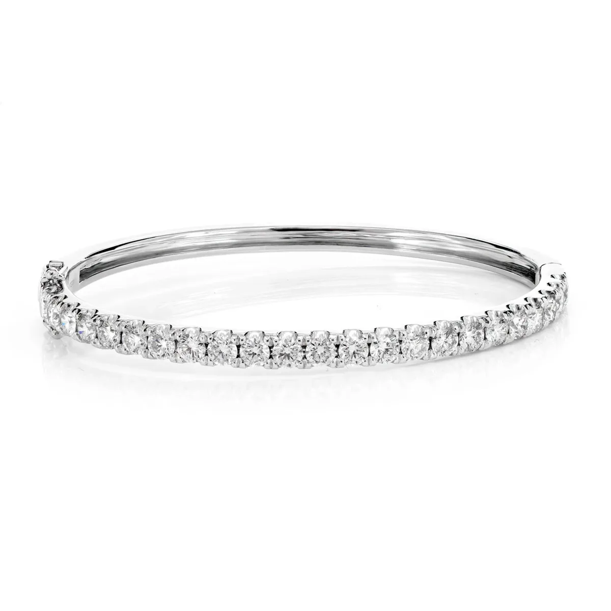 For Him Scallop Diamond Bangle in 17pt / 4.05ctw / White Gold / Medium – Bracelet