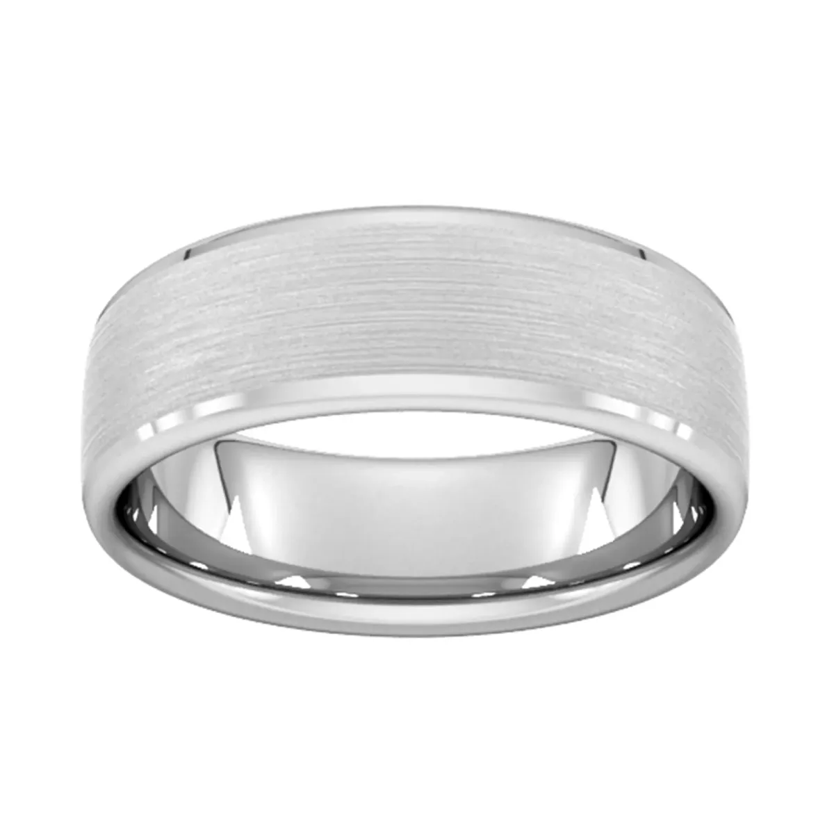 For Him 7mm Traditional Court Heavy Polished Chamfered Edges With Matt Centre Wedding Ring In 18 Carat Yellow Gold