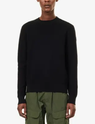 MONCLER Crewneck Logo-Patch Cotton Jumper detail 3