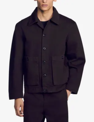 SANDRO Flared-Fit Denim Worker Jacket detail 3