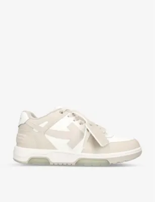 OFF-WHITE C/O VIRGIL ABLOH Out Of Office logo-embroidered leather low-top trainers - EUR 42 / 8 UK MEN