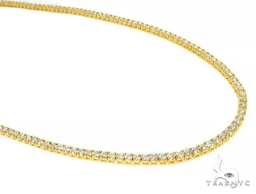 AHMED - MOON JEWELRY For Him Signature 5 Pointers 14K Yellow Gold Diamond Tennis Chain 66008 in Yellow – Chain