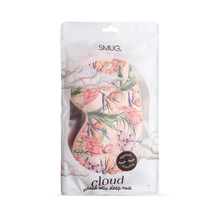 Smug Cloud Padded Satin Sleep Mask Flamingo Paradise, additional product view 3