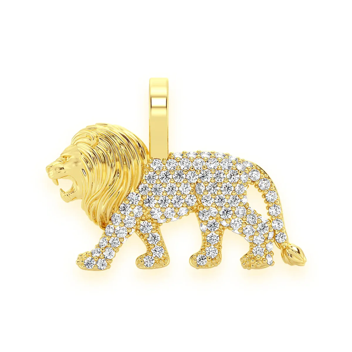 For Him Walking Lion Diamond Pendant in Rose Gold / Natural Diamond – Pendant
