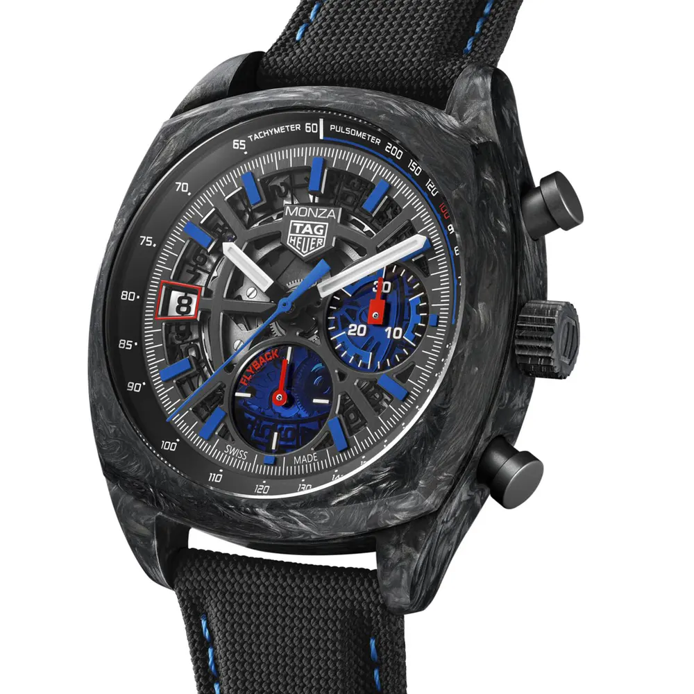 TAG Heuer Monza Flyback Chronometer 42mm Mens Watch in Black, additional product view 2