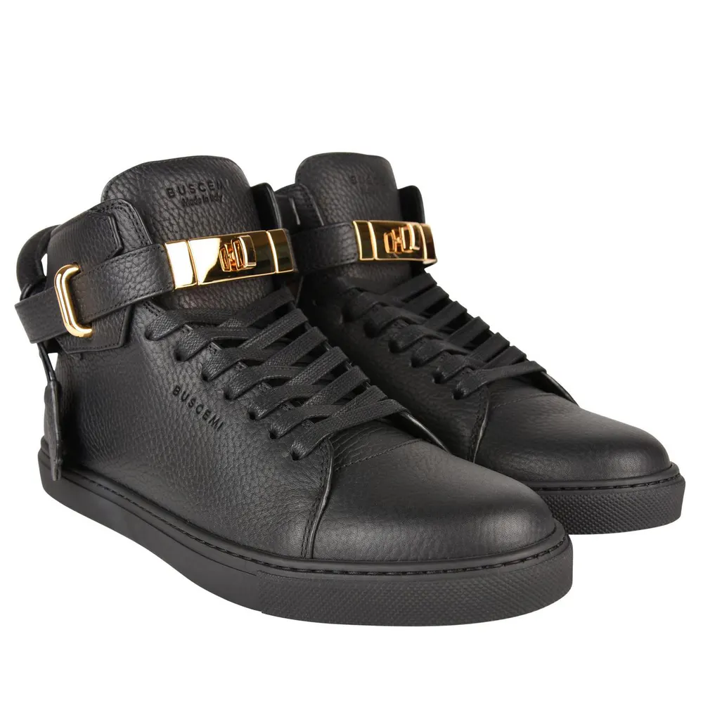 Buscemi 100mm High Top Trainers in Black 009, additional product view 3