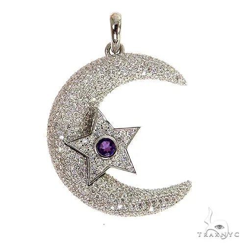 RINA - For Him CUSTOM Custom Made Moon Star Diamond Pendant 67702 in Rose Gold – Pendant