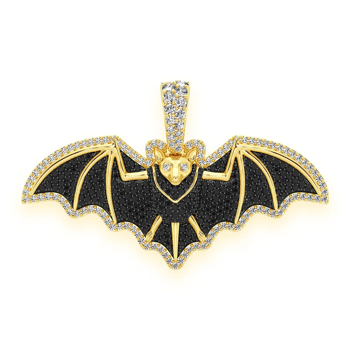 For Him Black Diamond Bat Pendant in White Gold – Pendant