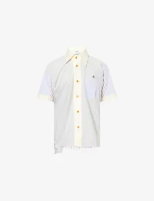 VIVIENNE WESTWOOD Striped Asymmetric Cotton Shirt