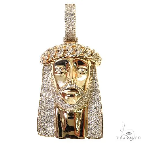 RINA - For Him FACTORY Large Size Jesus Diamond Pendant 68905 in Rose Gold – Pendant