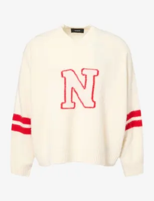 NAHMIAS Collegiate Oversized Brushed-Wool Jumper in WHITE – Mens | Knitwear | Jumpers