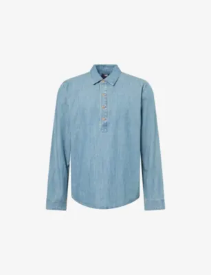 PAIGE Travers Classic-Collar Denim Shirt