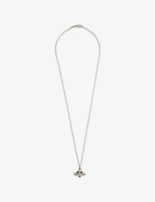 VIVIENNE WESTWOOD Diamante Heart silver-tone brass and crystal pendant necklace