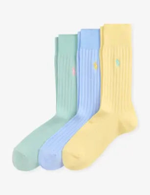 POLO RALPH LAUREN Pack of Three Ribbed Cotton-Blend Socks - 9-11