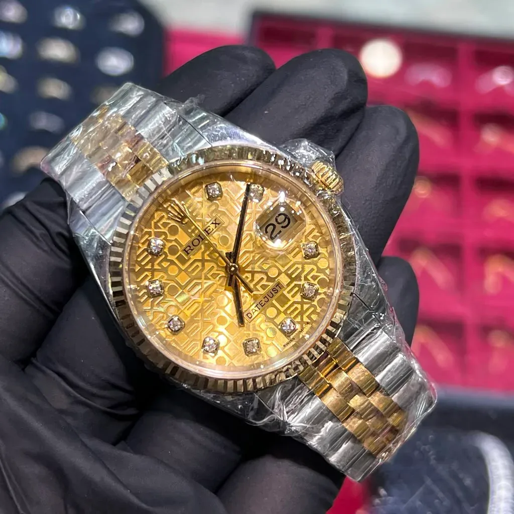 ANKUR - For Him WATCHES Rolex Datejust 36mm | Two Tone Yellow Gold | Champagne Diamond Computer Dial – Watch