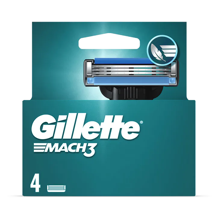 Gillette Mach3 Razor Refills for Men, 4 Razor Blade Refills