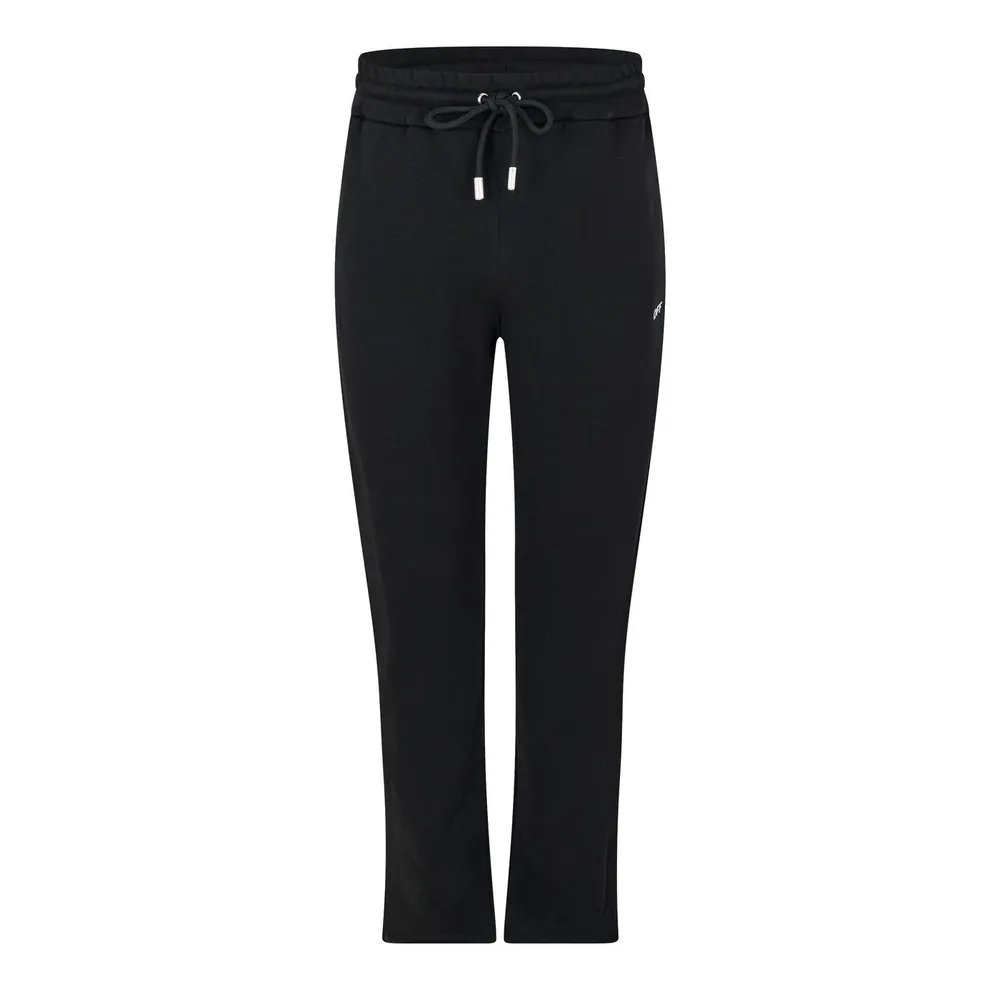 Off White Men's Outline Diagonal Cotton Open Hem Fleece Joggers