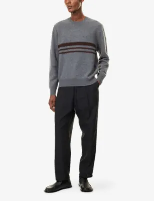 CRAIG GREEN Felt Stripe Merino-Wool Jumper in GREY, additional product view 2